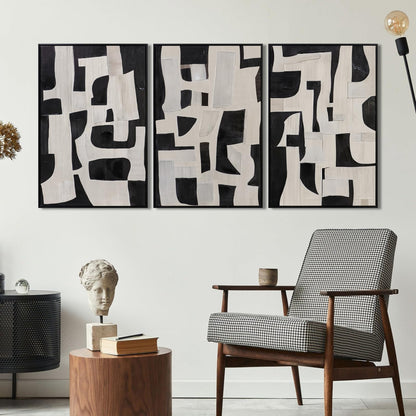 Boho Textured 3D Wall Art 3PC 24x36in