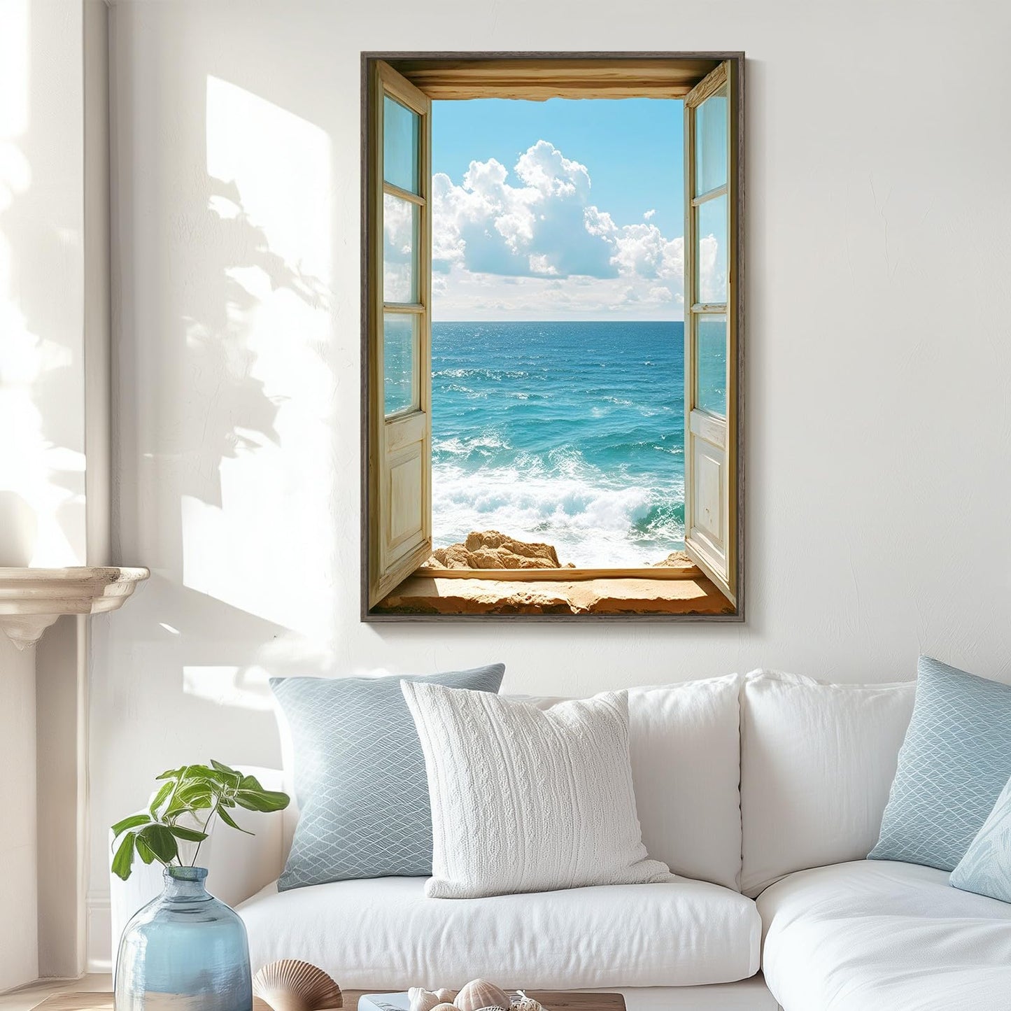Blue Ocean Beach Wall Art 3PC 24x36in