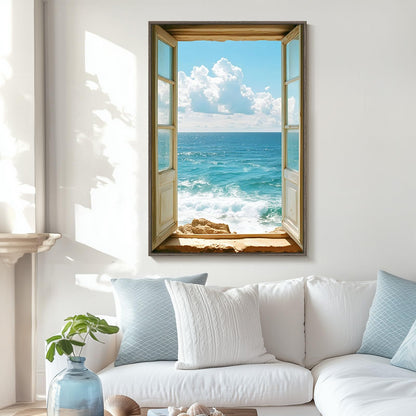 Blue Ocean Beach Wall Art 3PC 24x36in