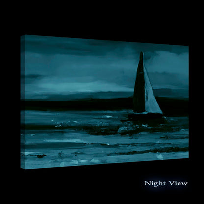 Ship & Moon Canvas Wall Art – 32x48in