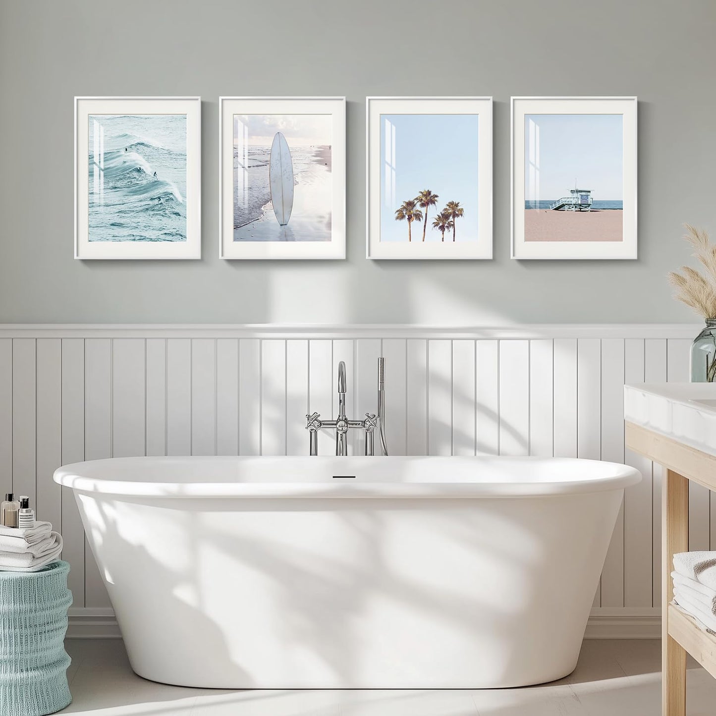 Blue Ocean Beach Wall Art 3PC 24x36in