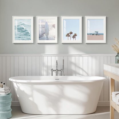 Blue Ocean Beach Wall Art 3PC 24x36in