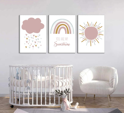 Space Nursery Wall Art – 3 Pcs