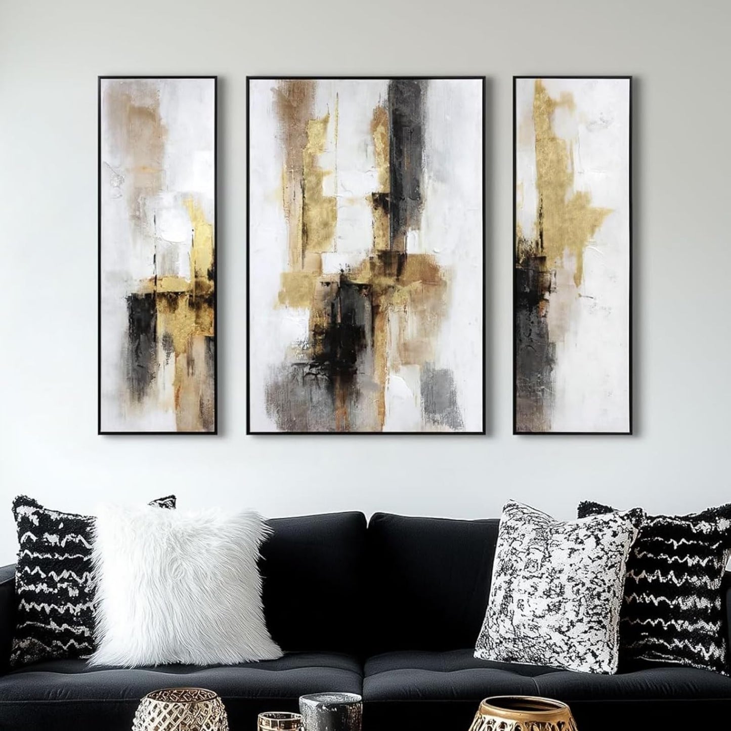 Boho Textured 3D Wall Art 3PC 24x36in