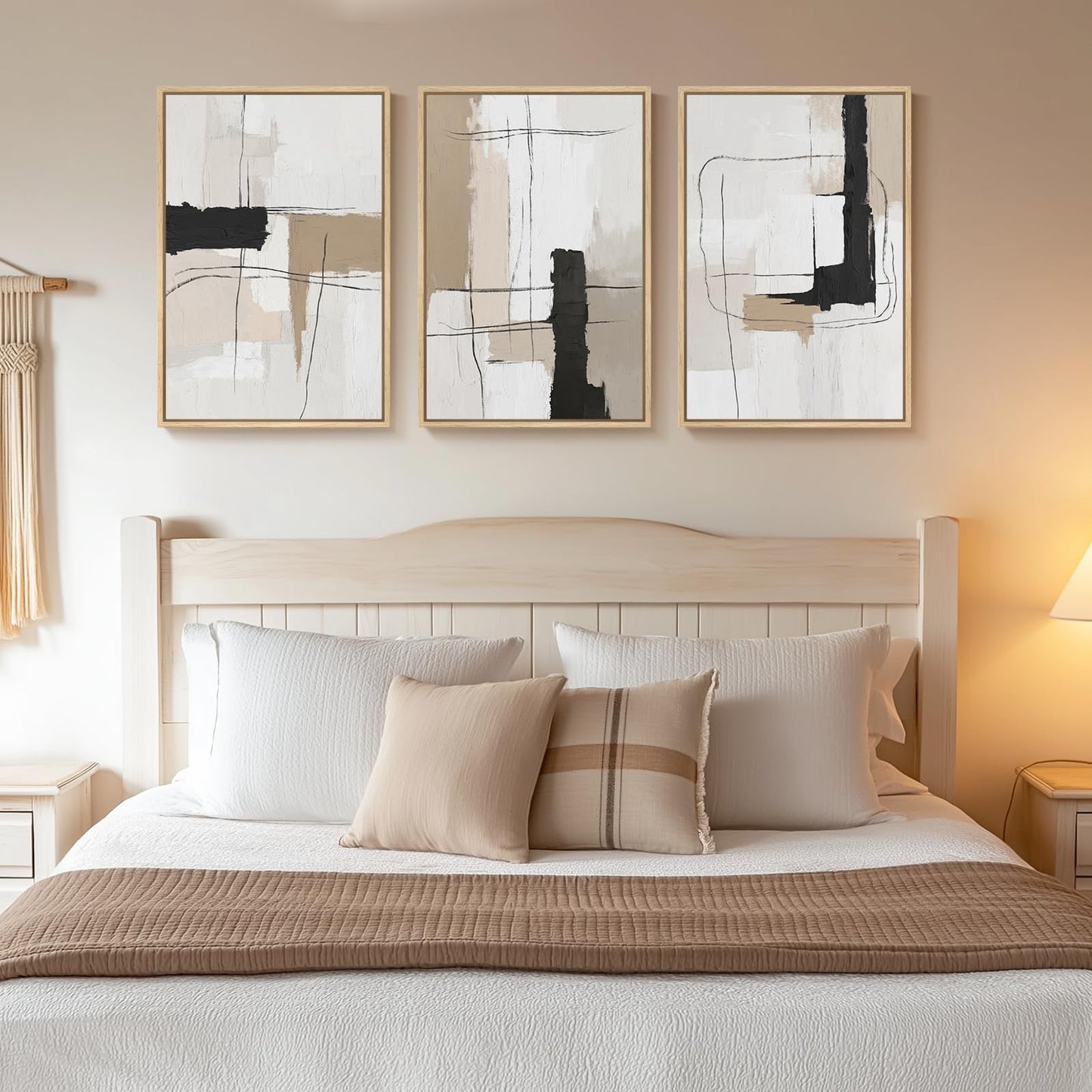 Neutral Abstract Wall Art 3PC 24x36in
