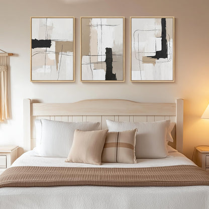 Neutral Abstract Wall Art 3PC 24x36in