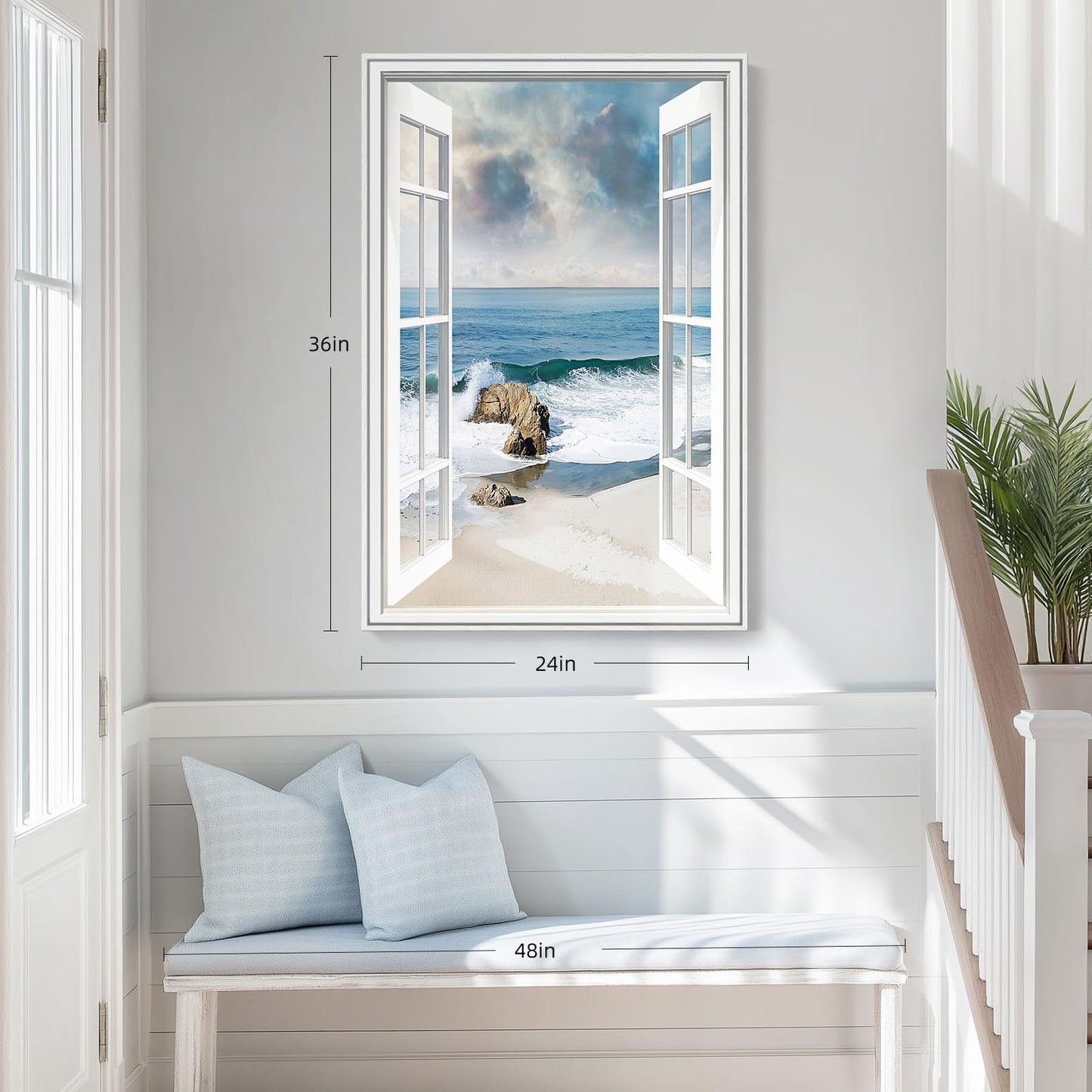 Blue Ocean Beach Wall Art 3PC 24x36in
