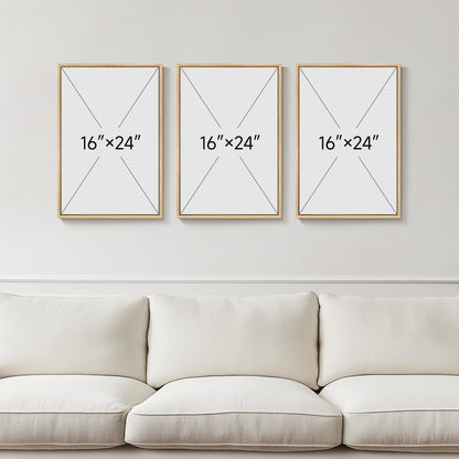 Neutral Abstract Wall Art 3PC 24x36in