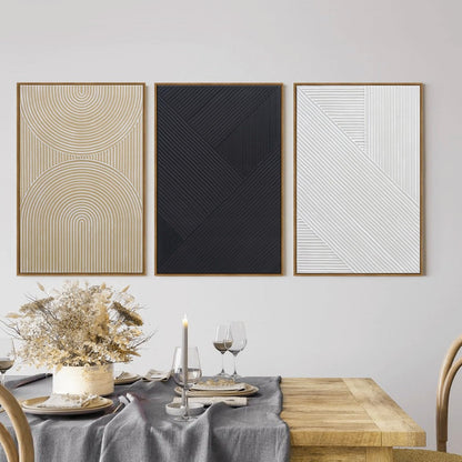 Boho Textured 3D Wall Art 3PC 24x36in