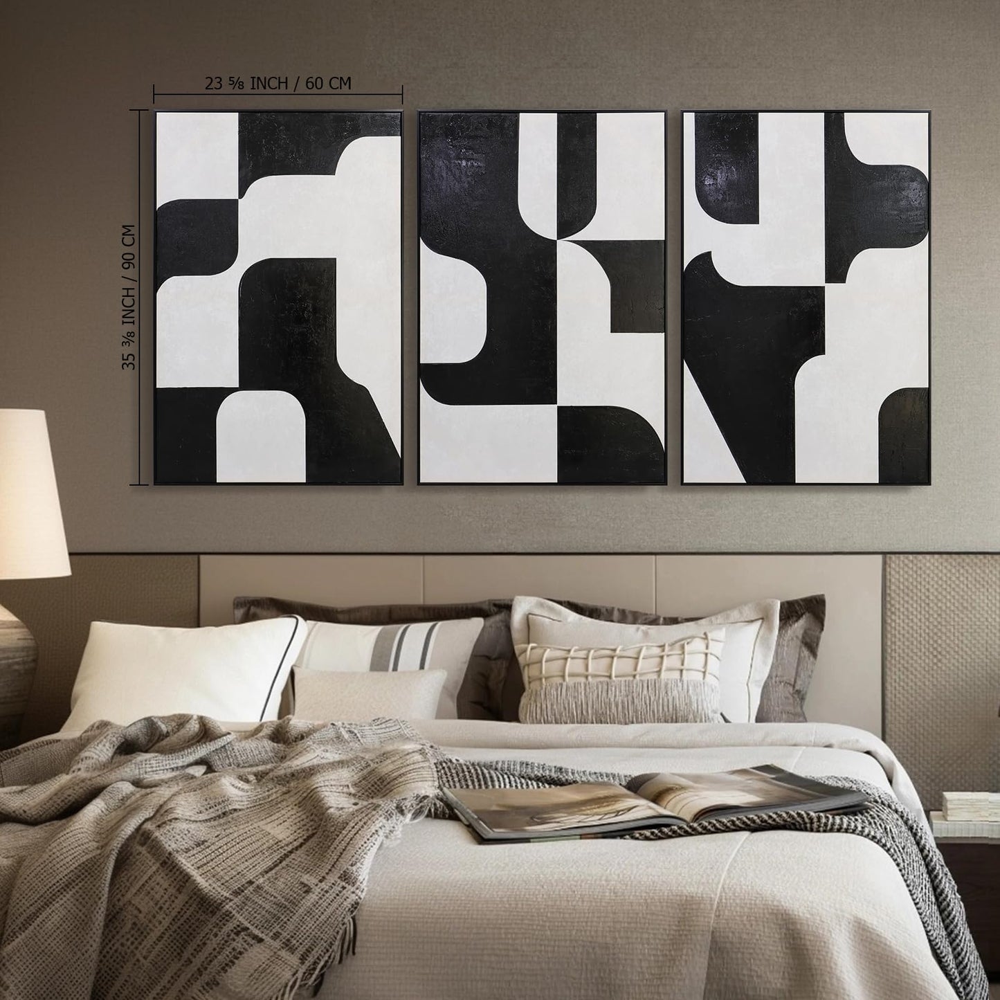 Boho Textured 3D Wall Art 3PC 24x36in