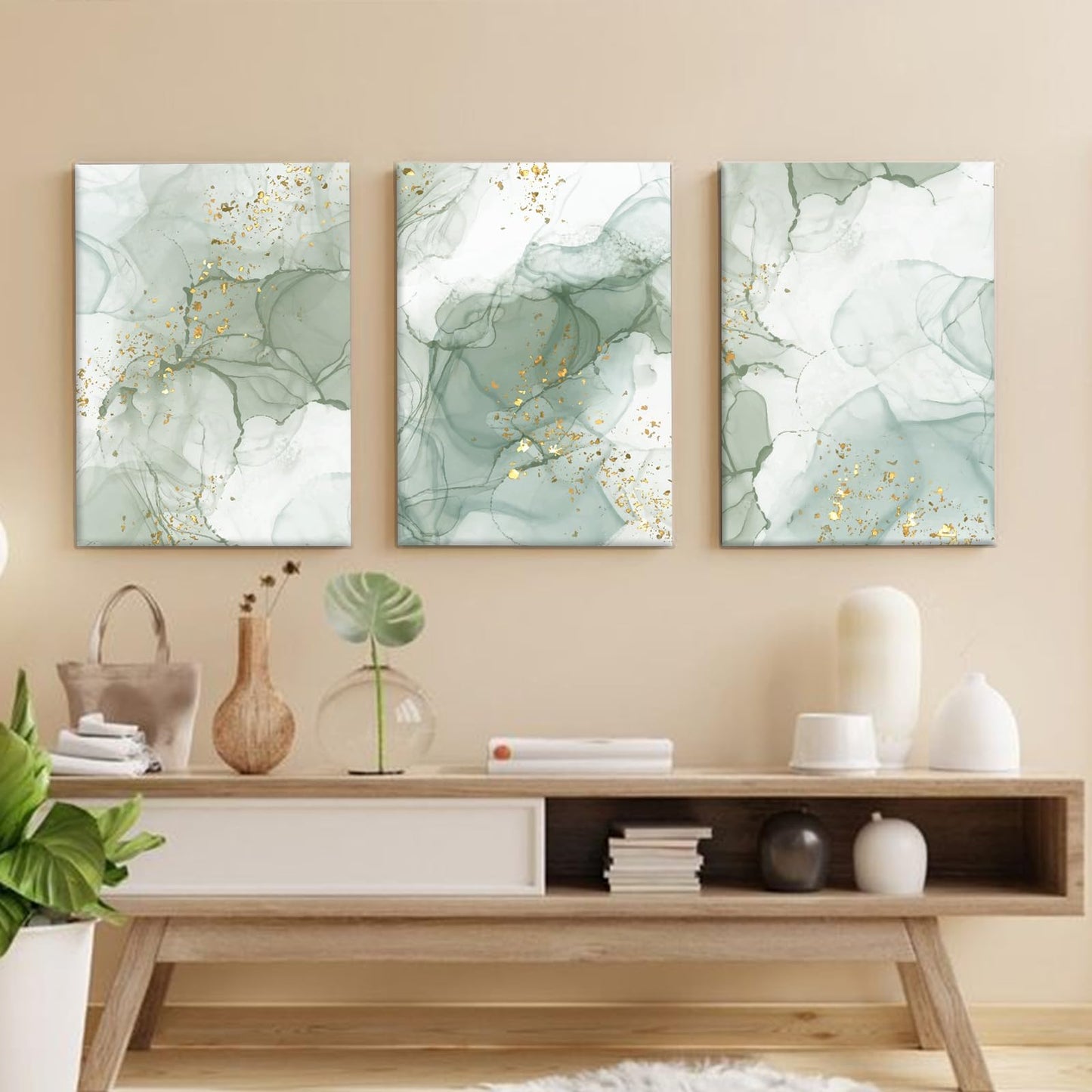 Sage Green Wall Art Set of 3 – 12x16in