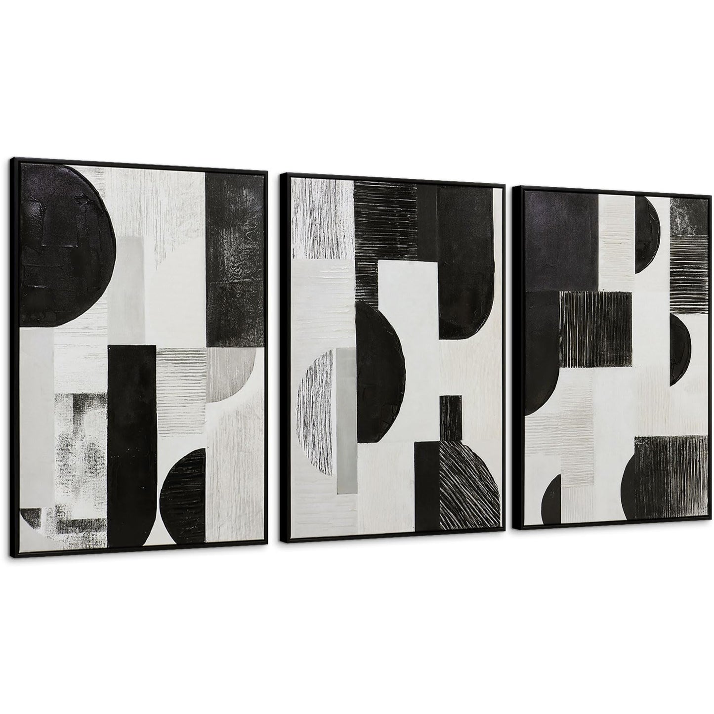 Boho Textured 3D Wall Art 3PC 24x36in