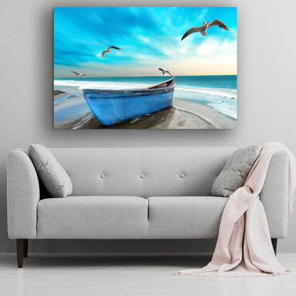 Ship & Moon Canvas Wall Art – 32x48in