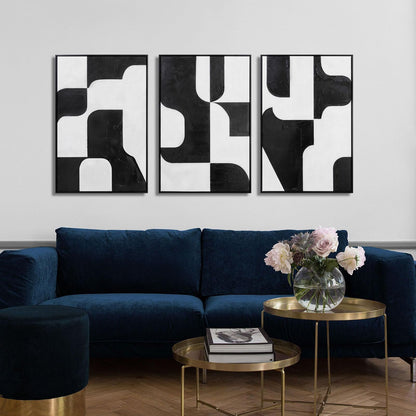 Boho Textured 3D Wall Art 3PC 24x36in