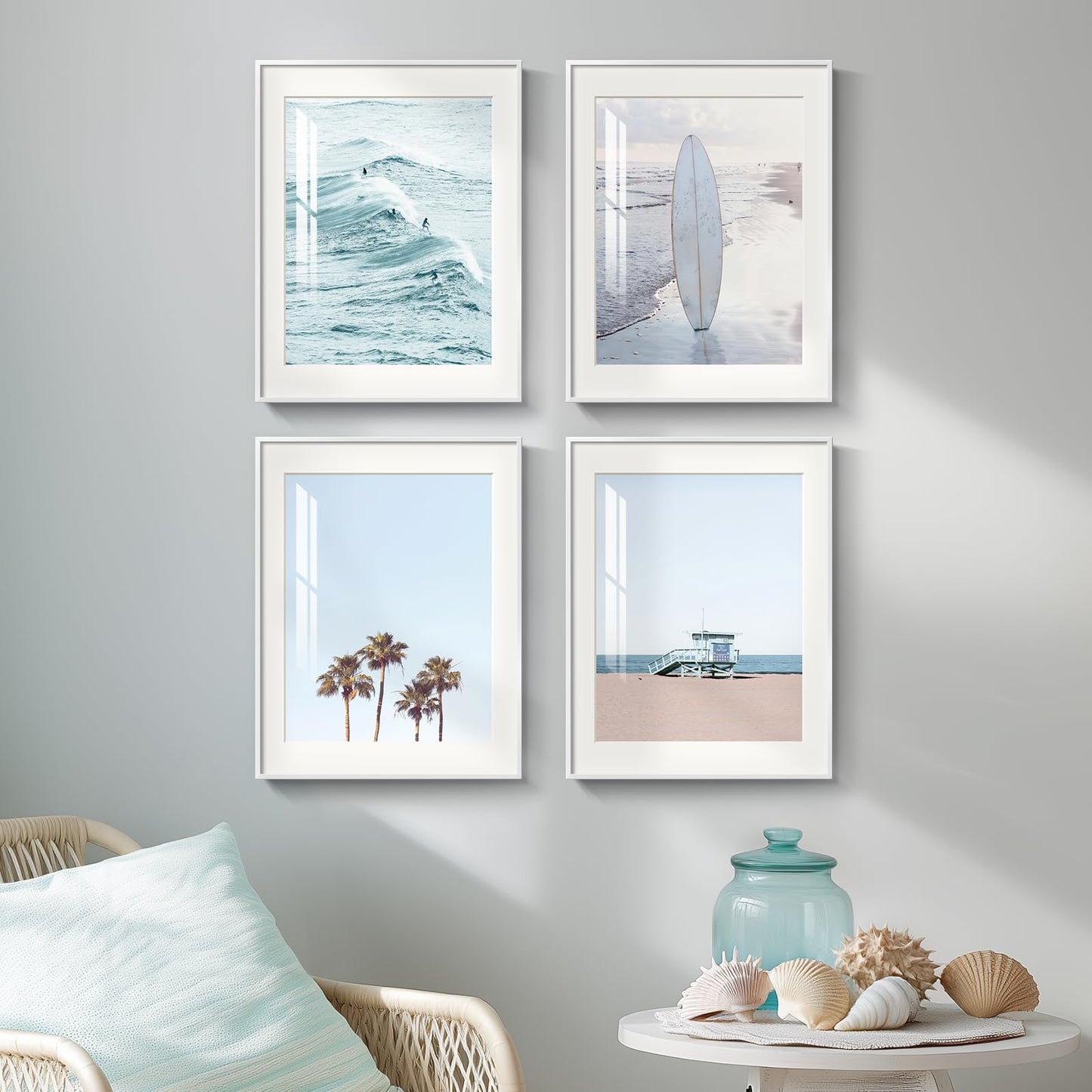 Blue Ocean Beach Wall Art 3PC 24x36in