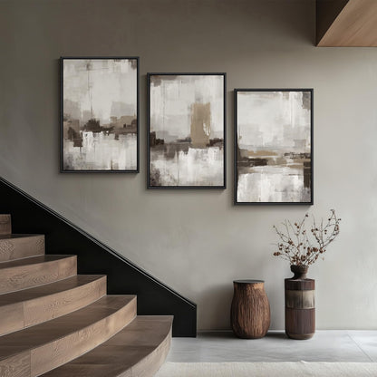 Neutral Abstract Wall Art 3PC 24x36in
