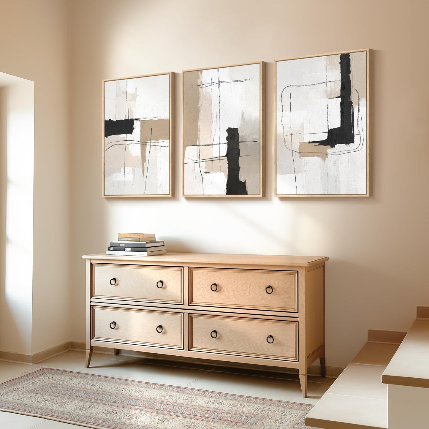 Neutral Abstract Wall Art 3PC 24x36in