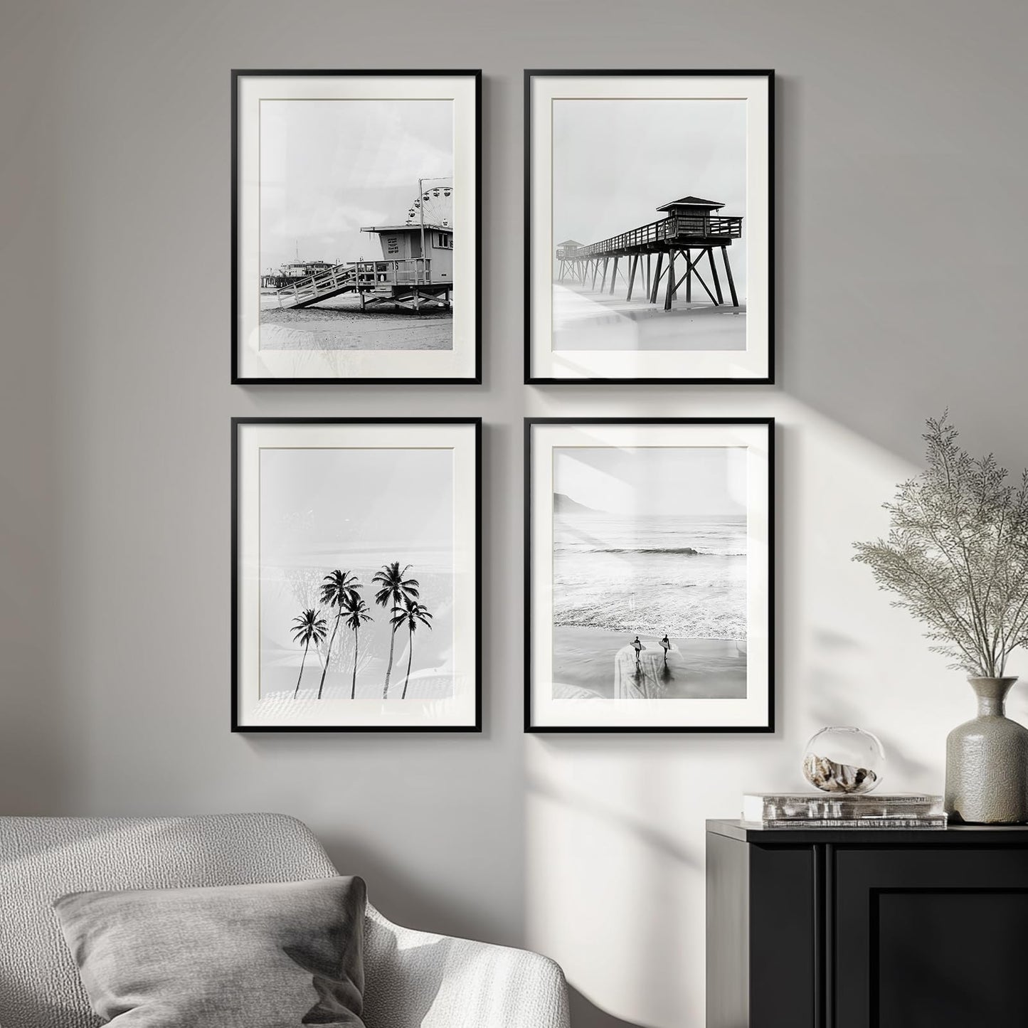 Blue Ocean Beach Wall Art 3PC 24x36in