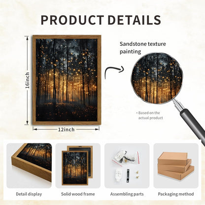Forest Firefly Wall Art – 16x12in Framed