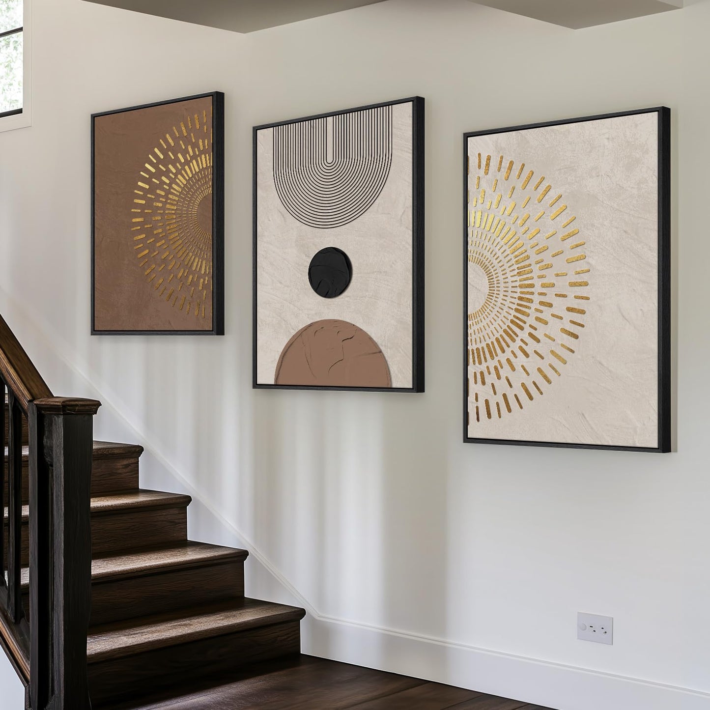 Neutral Abstract Wall Art 3PC 24x36in