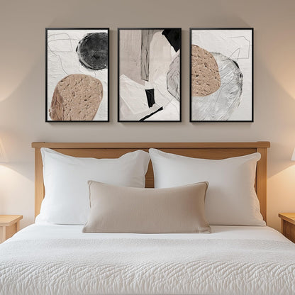 Neutral Abstract Wall Art 3PC 24x36in
