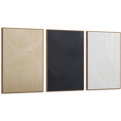 Boho Textured 3D Wall Art 3PC 24x36in