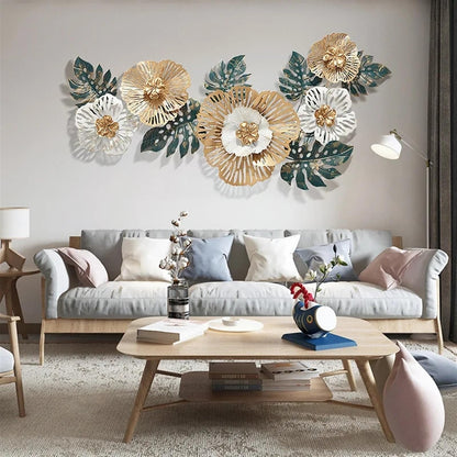 Abstract Floral Wrought Iron Wall Art