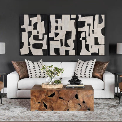 Boho Textured 3D Wall Art 3PC 24x36in
