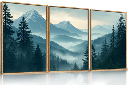 Navy Blue Abstract Wall Art 3PC 24x36in