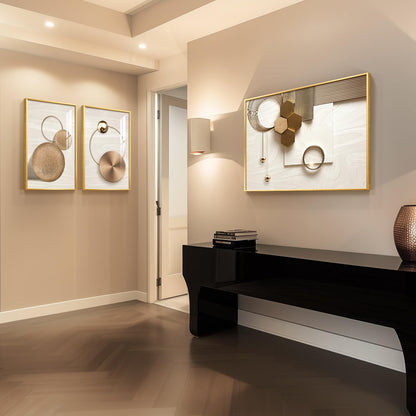 Black & Gold Abstract Art 3PC