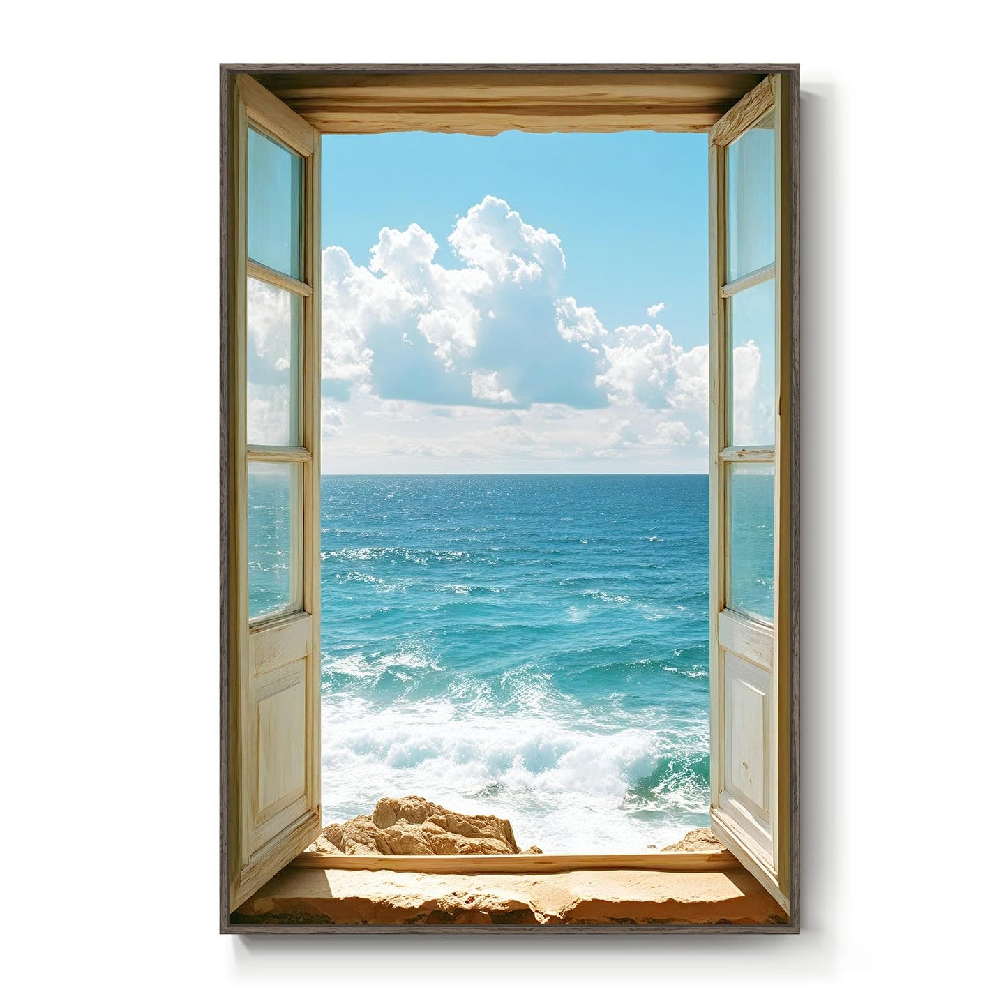 Blue Ocean Beach Wall Art 3PC 24x36in