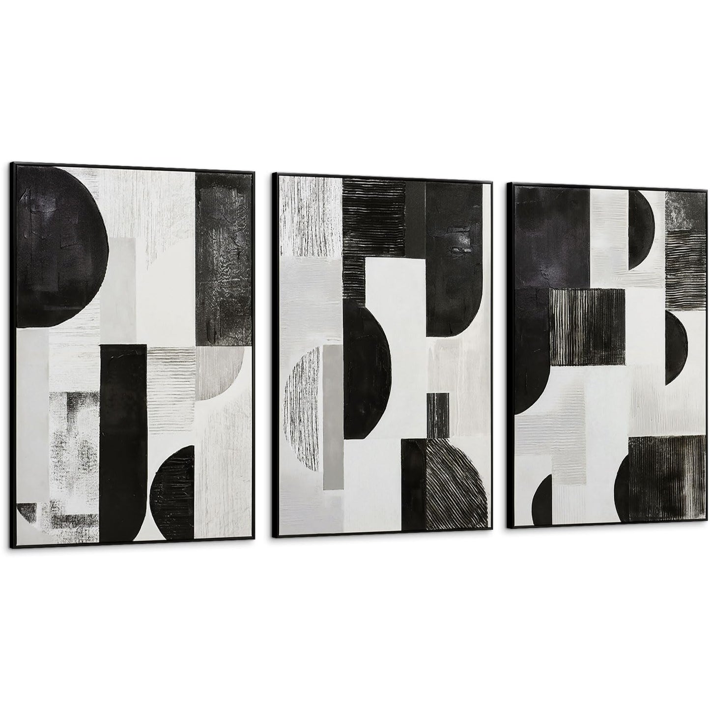 Boho Textured 3D Wall Art 3PC 24x36in