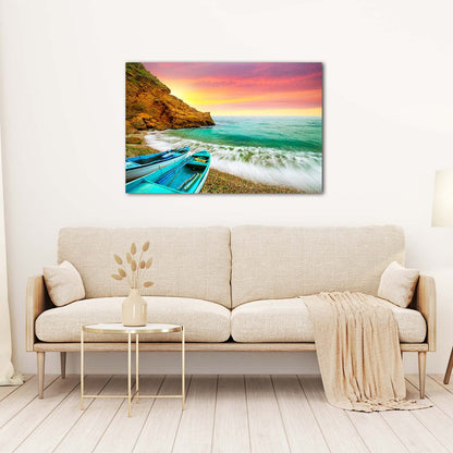 Caribbean Beach Glass Wall Art 24x36in