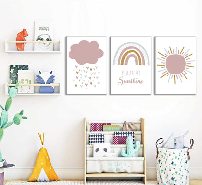 Space Nursery Wall Art – 3 Pcs