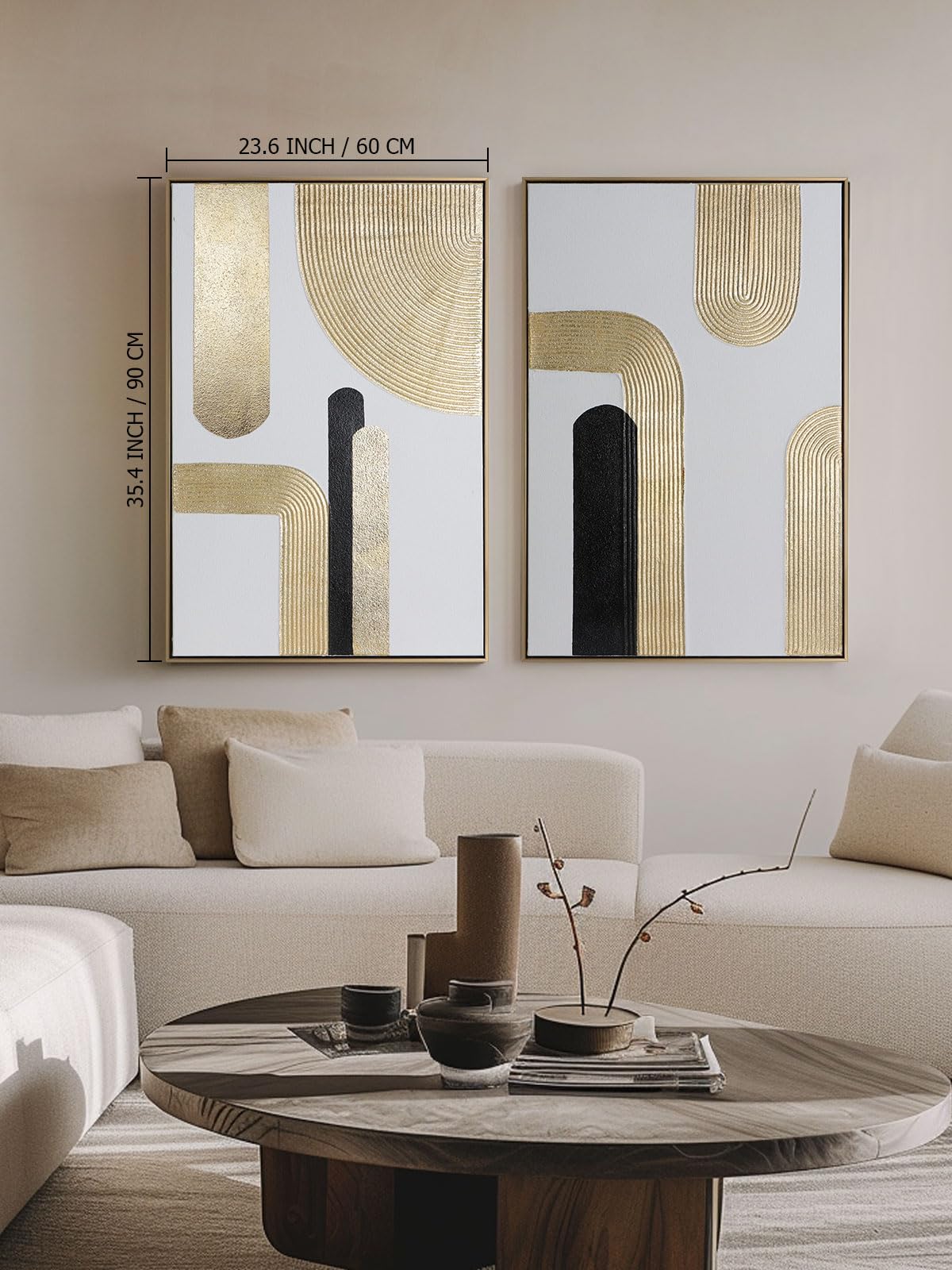 Boho Textured 3D Wall Art 3PC 24x36in