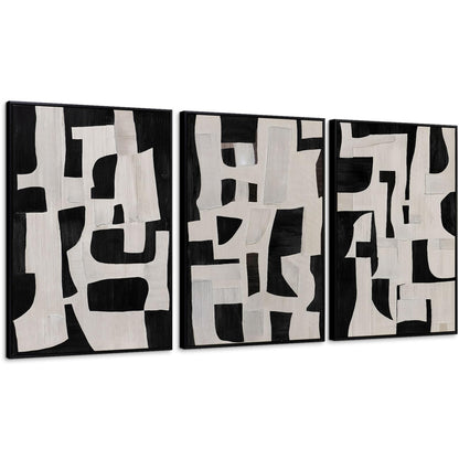 Boho Textured 3D Wall Art 3PC 24x36in