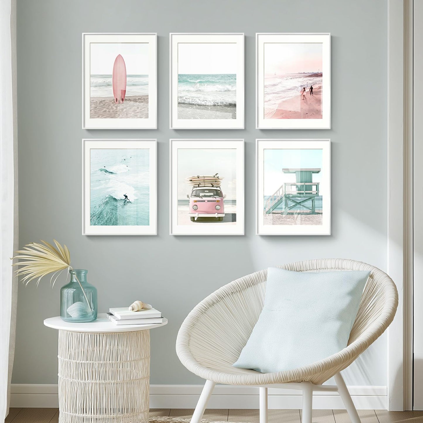 Blue Ocean Beach Wall Art 3PC 24x36in