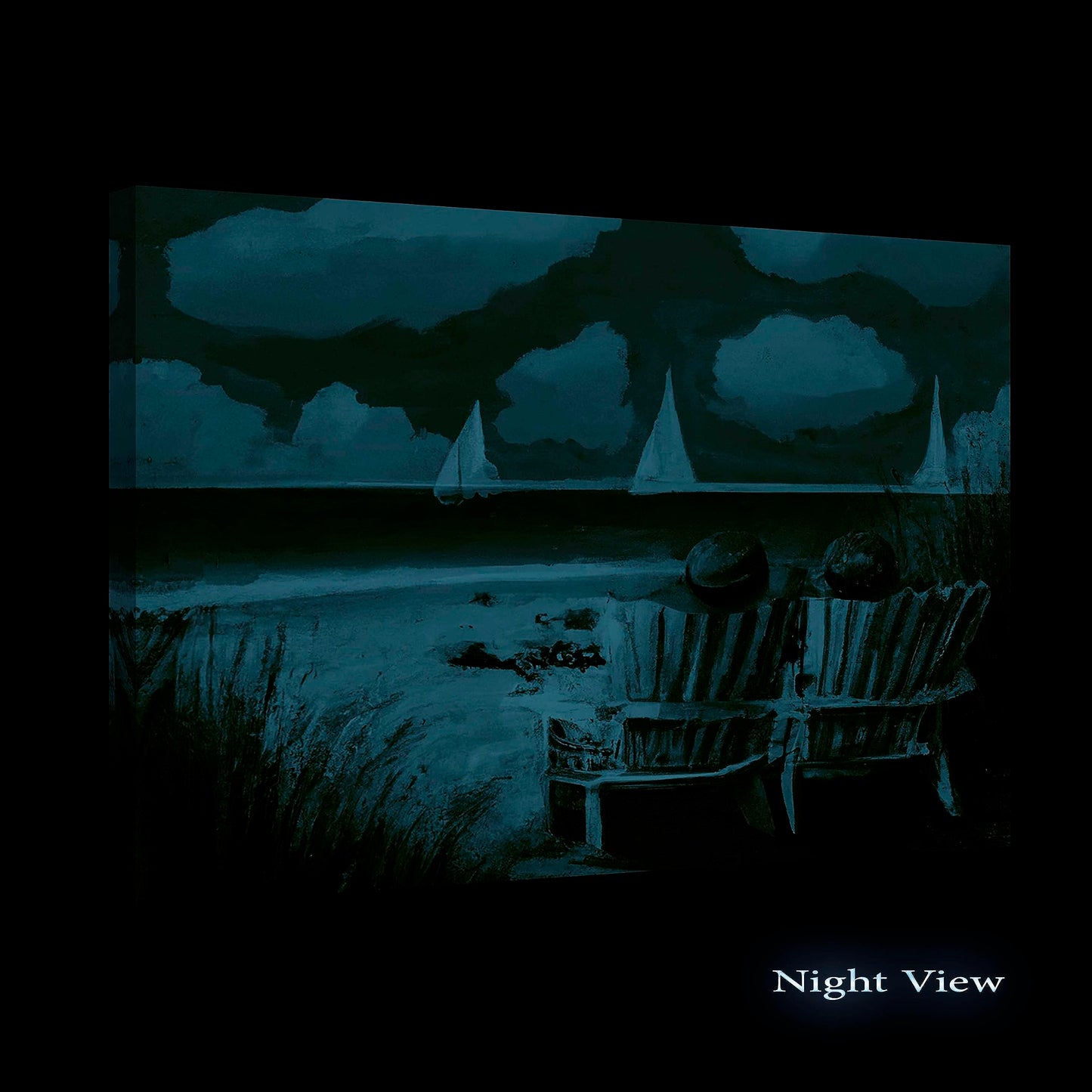 Ship & Moon Canvas Wall Art – 32x48in