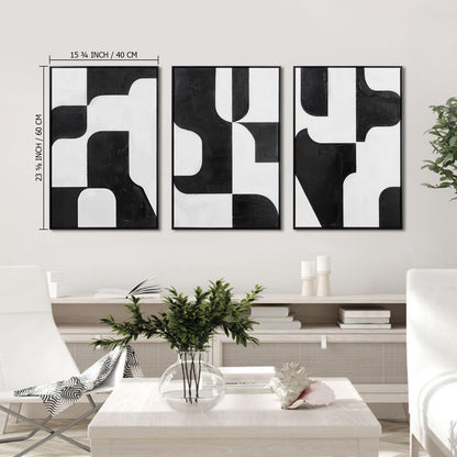 Boho Textured 3D Wall Art 3PC 24x36in