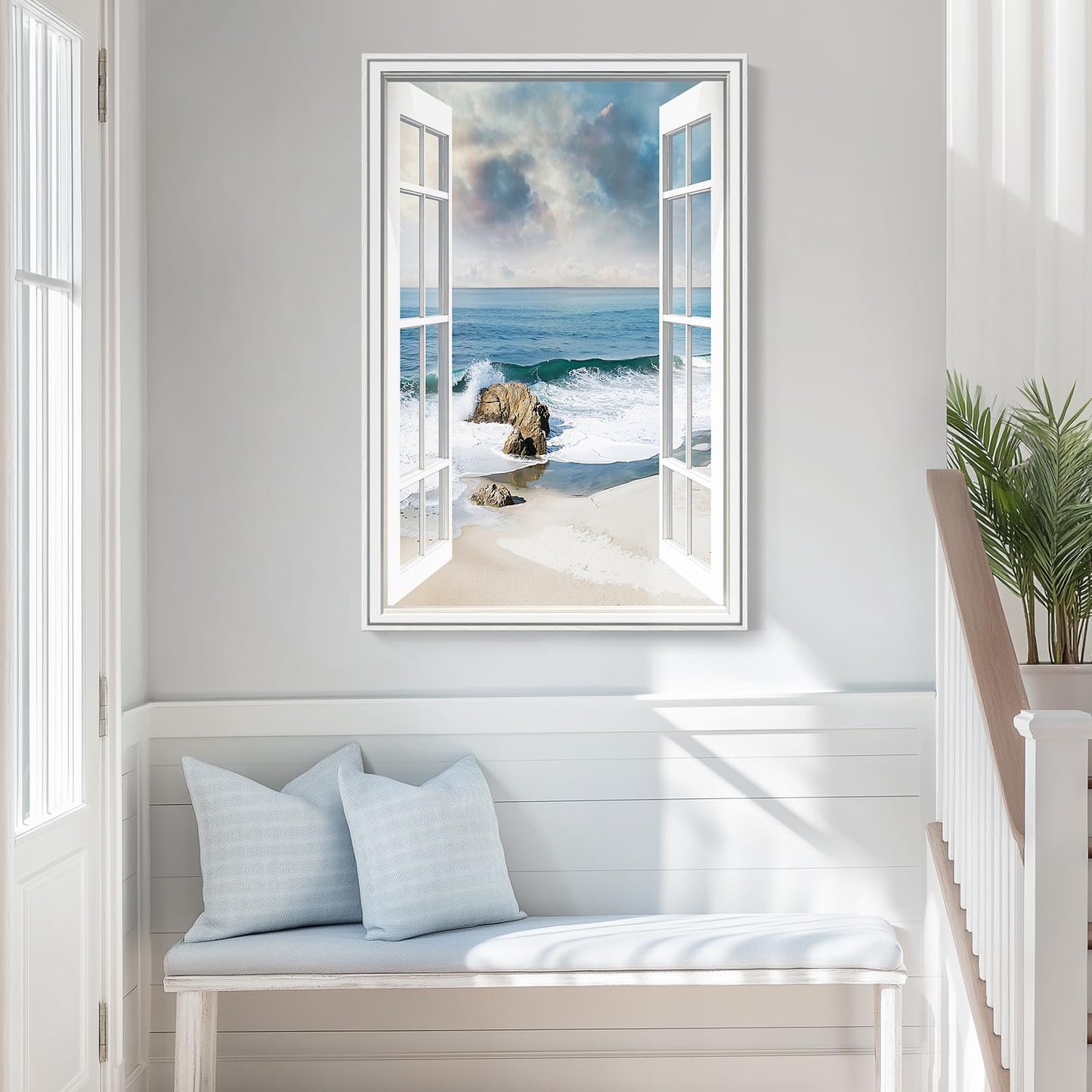 Blue Ocean Beach Wall Art 3PC 24x36in