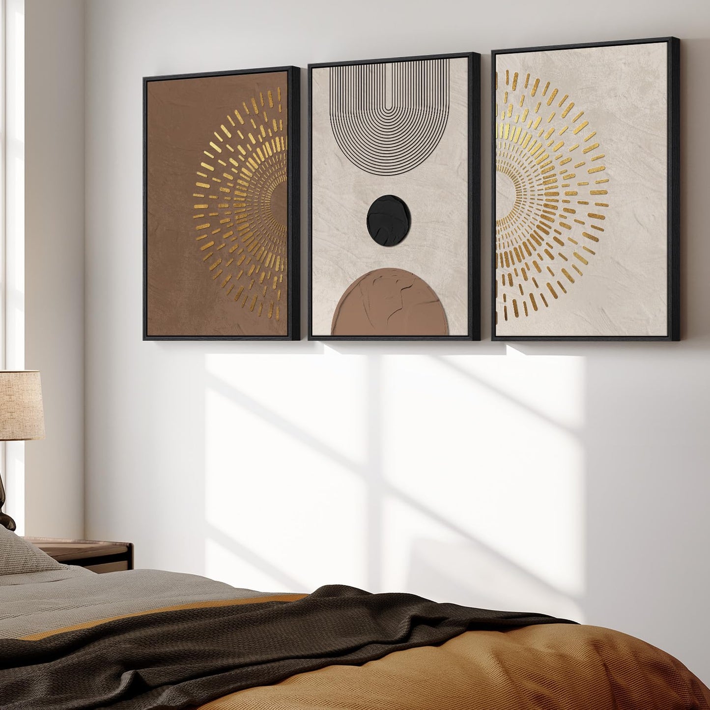 Neutral Abstract Wall Art 3PC 24x36in