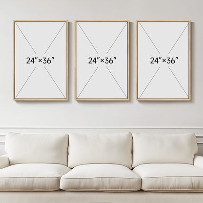 Neutral Abstract Wall Art 3PC 24x36in