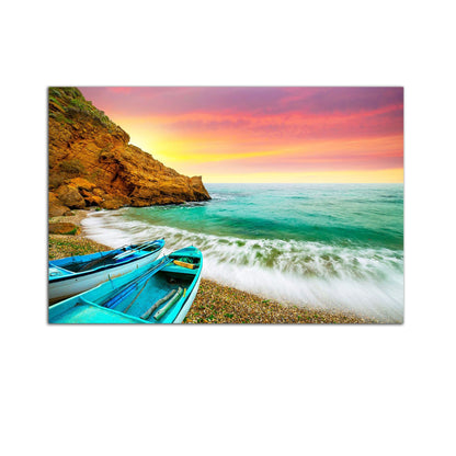 Caribbean Beach Glass Wall Art 24x36in