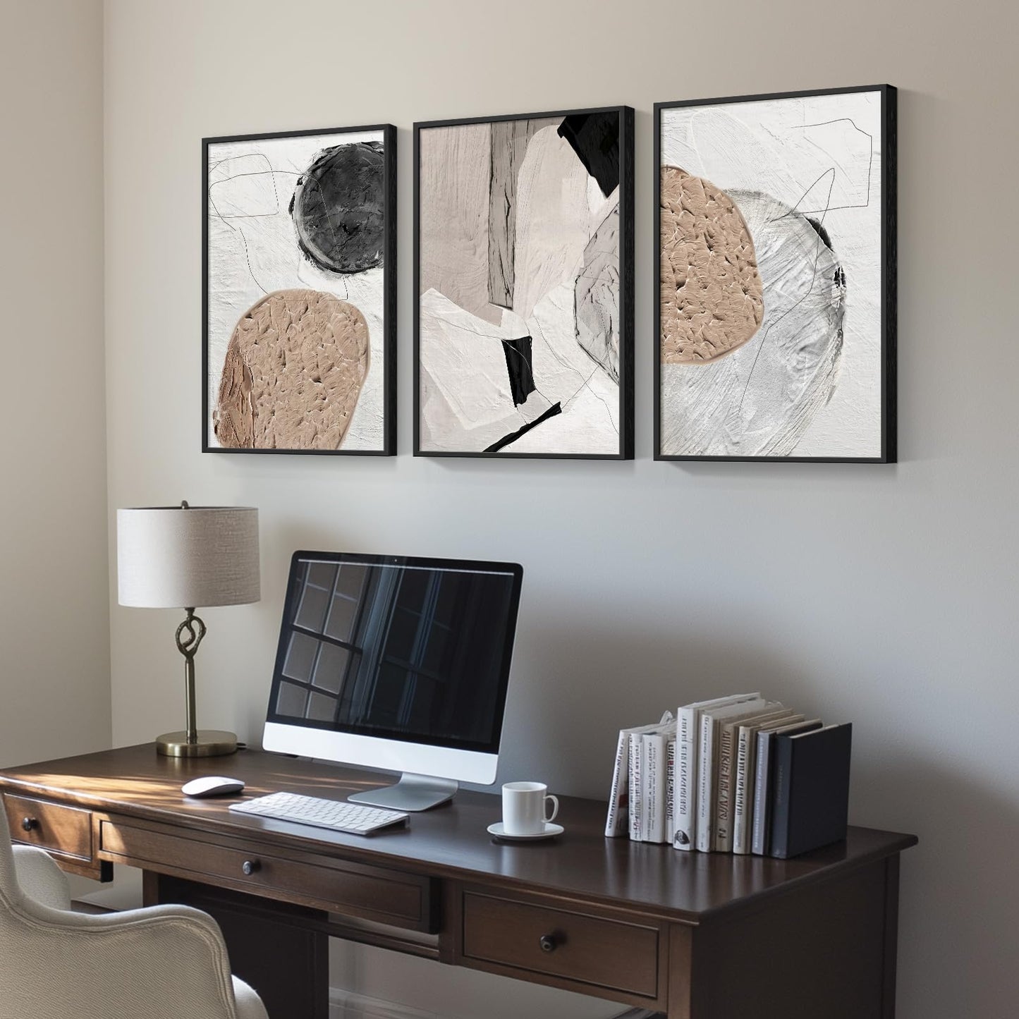 Neutral Abstract Wall Art 3PC 24x36in