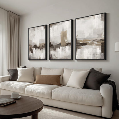Neutral Abstract Wall Art 3PC 24x36in