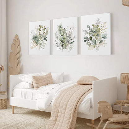 Sage Green Wall Art Set of 3 – 12x16in