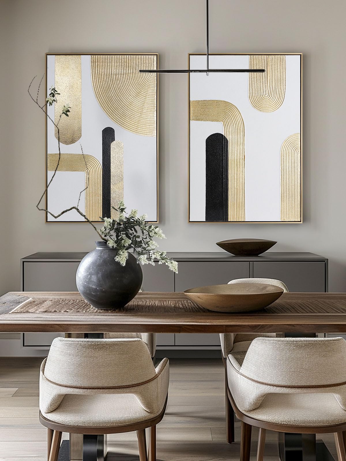 Boho Textured 3D Wall Art 3PC 24x36in