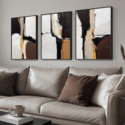 Neutral Abstract Wall Art 3PC 24x36in