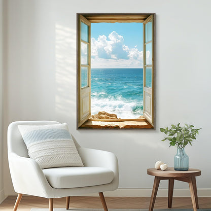 Blue Ocean Beach Wall Art 3PC 24x36in