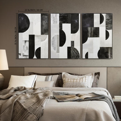 Boho Textured 3D Wall Art 3PC 24x36in